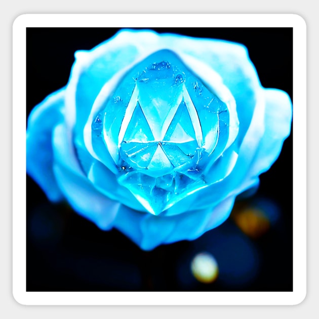 blue crystal rose Sticker by heartyARTworks